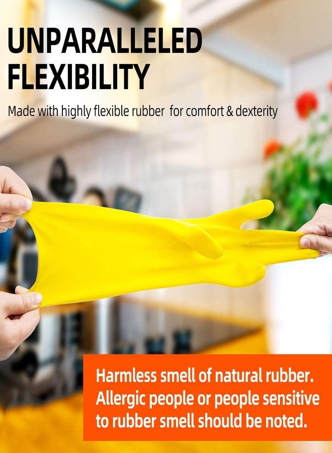 FowWelt قفازات منزلية قابلة لإعادة الاستخدام من فوويلت، قفازات مطاطية لغسل الأطباق، سمك إضافي، أكمام طويلة، تنظيف المطبخ، العمل، الطلاء، البستنة، العناية بالحيوانات الأليفة (مقاس حر، 1) - Image 3